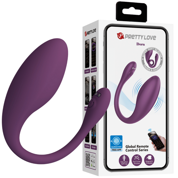 App Control Dora – App-Controlled Rechargeable Curved 12 Vibration Modes Couple's Vibrator One Size > Sex Toys > Couples Toys