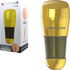 Pretty Love Kitty Vagina Masturbator – Ultra-Simulation Gold > Sex Toys For Men > Masturbators > Vibrating