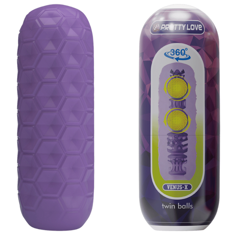 Venus-X Twin Balls – Male Masturbator With Dual Inner Balls Purple > Sex Toys For Men > Masturbators Cup