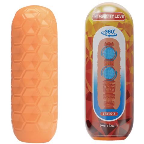 Venus-X Twin Balls – Male Masturbator With Dual Inner Balls Peach > Sex Toys For Men > Masturbators Cup