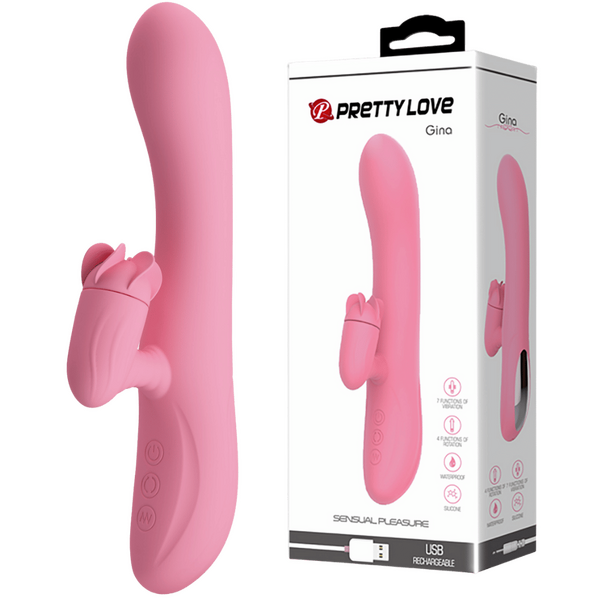 Gina – Rotating Tongue Rabbit Vibrator with 7 Vibration Functions One Size > Vibrators > Ladies > Rabbit