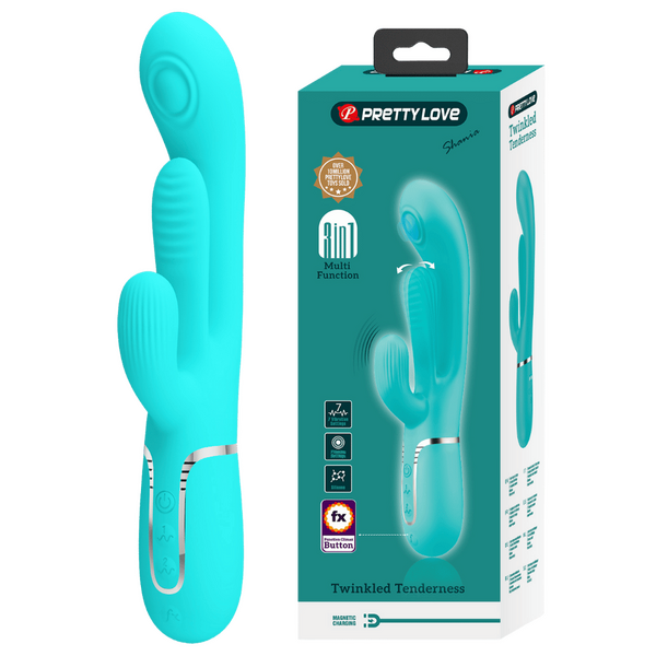 Shania 4in1 Multi-Function Rabbit Vibrator – Velvet Silicone 7 Vibration Settings Seafoam > Vibrators > Ladies > Rabbit