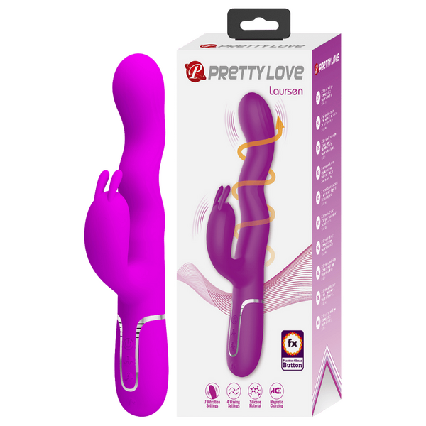Laursen Rechargeable – Luxury Magnetic Charging G-Spot and Clitoral Vibrator Pink > Vibrators > Ladies > Rabbit