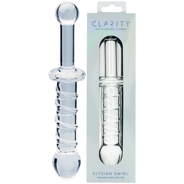 Elysian Swirl Handblown Borosilicate Glass 5.6 Inch Spiral Textured Dildo One Size > Glass > Dildos