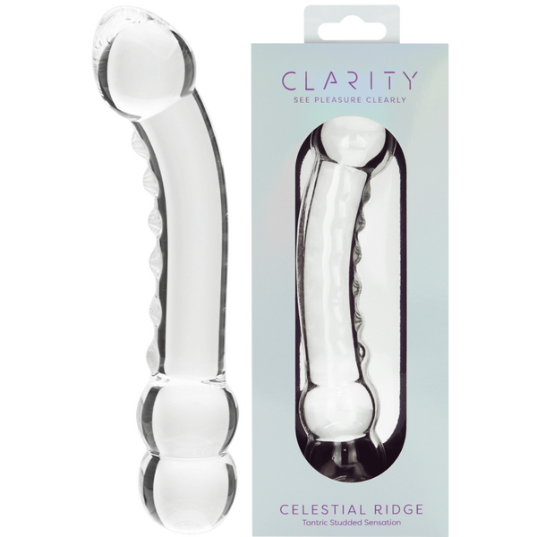 Celestial Ridge Borosilicate Glass Double-Ended Dildo – 6.4 Inch Sculpted Ridges One Size > Glass > Dildos