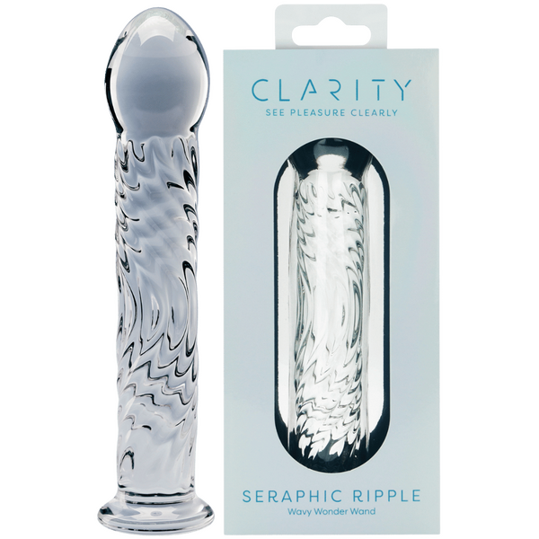 Seraphic Ripple Handblown Borosilicate Glass Dildo – Textured 6.2 Inch Insertable Length One Size > Glass > Dildos