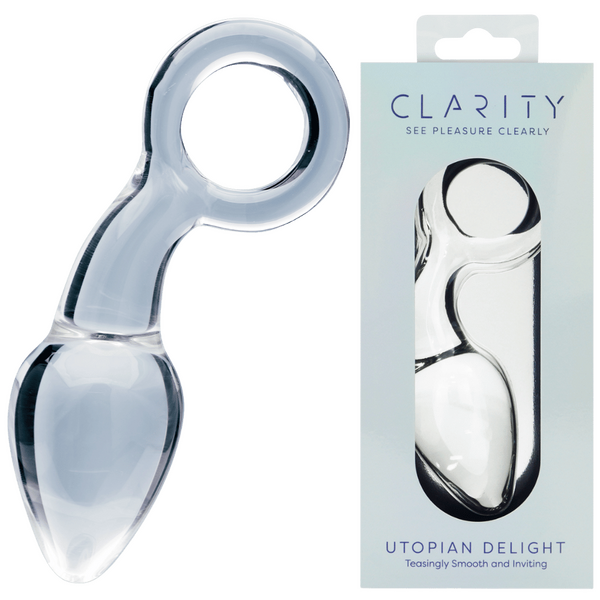 Clarity Utopian Delight – 3.5 Inch Handcrafted Borosilicate Glass Butt Plug Default Title > Glass > Dildos