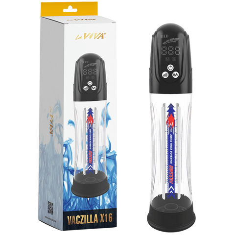 Vaczilla X16 Auto Cylinder Pump – Waterproof Rechargeable Penis Pump with TPE Ring One Size > Pumps > Penis Pumps Electric