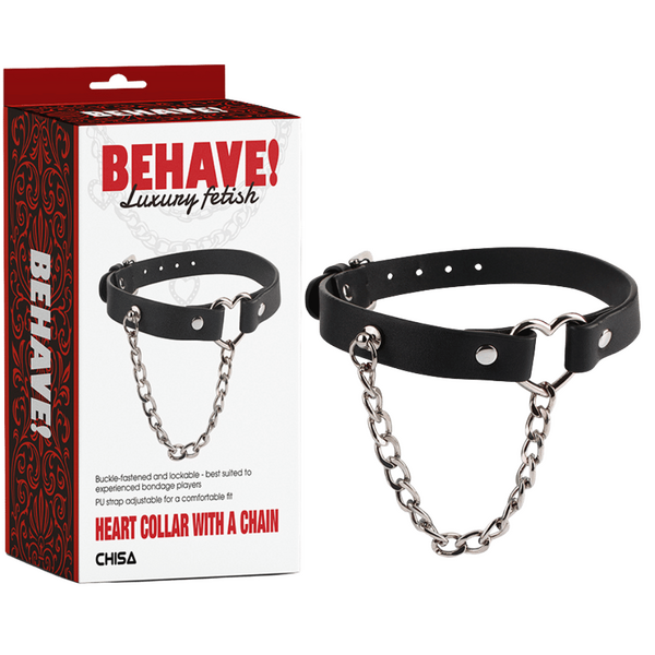 Heart Collar with Lockable Buckle and Chain – Bondage Collar One Size > Bondage Gear > Collars & Leashes