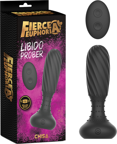 Fierce Euphoria Libido Prober – Remote-Controlled Gyrating Anal Plug with Rotating Beads One Size > Anal Range > Vibrating Butt Plugs