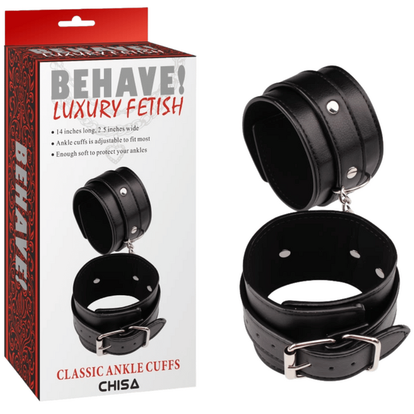 Classic Ankle Cuffs – Fully Adjustable Metal Hook Ankle Cuffs One Size > Bondage Gear > Restraints
