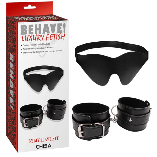 By My Slave Kit – Fully Adjustable Collar and Handcuffs Restraint Set One Size > Bondage Gear > Restraints