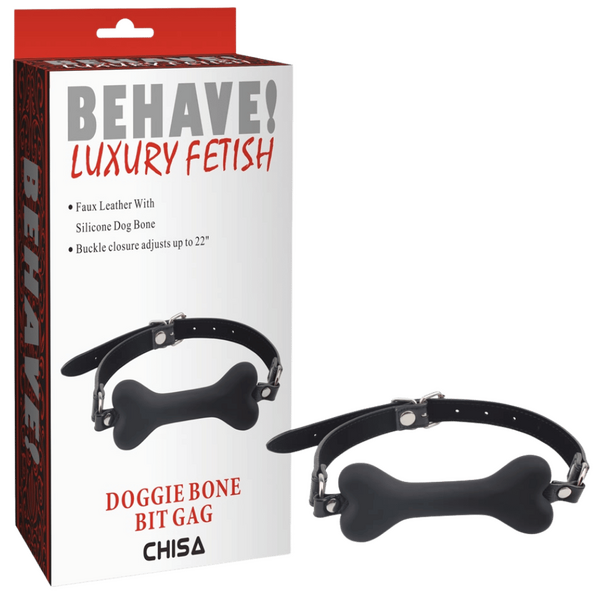 Fully Adjustable Soft Doggie Bone Bit Gag Accessories Black > Bondage Gear > Gags and Bits