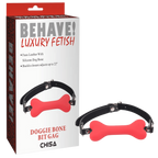 Fully Adjustable Soft Texture Bone Bit Ball Gag - Red Red > Bondage Gear > Gags and Bits