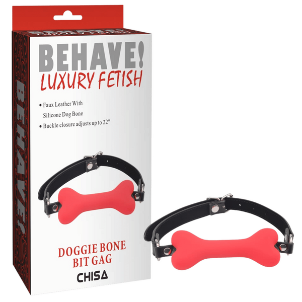 Fully Adjustable Soft Texture Bone Bit Ball Gag - Red Red > Bondage Gear > Gags and Bits