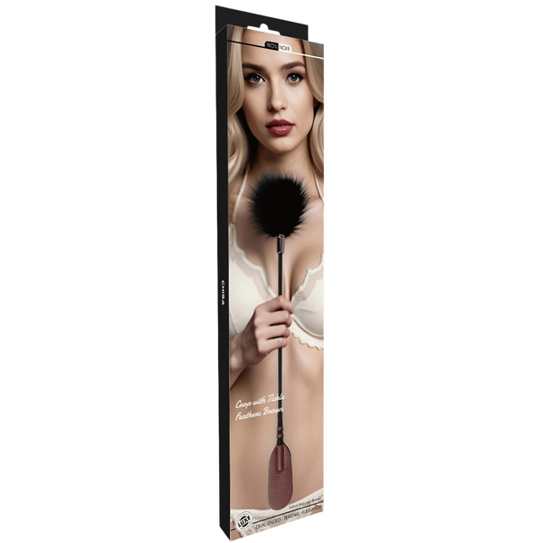 Soft Tickle Feather Dual Ended Firm Core Paddle Crop Burgundy > Bondage Gear > Crops