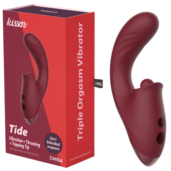 Tide 17.8cm Waterproof Silicone Vibrator with Multiple Patterns One Size > Vibrators > Ladies > Rabbit