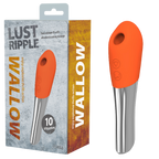 Orange and silver device with packaging labeled 'WALLOW' on a white background