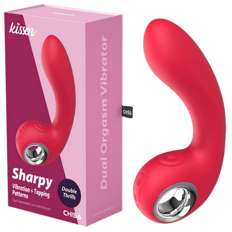 Sharpy – Waterproof Silicone Vibrator with 10 Vibration and Tapping Patterns 17.8cm One Size > Vibrators > Standard Vibrators