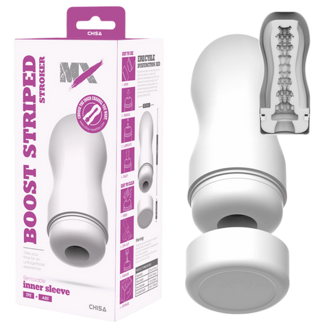 Boost Striped Stroker – Super-Soft 16cm Masturbator Sleeve One Size > Sex Toys For Men > Masturbators Cup