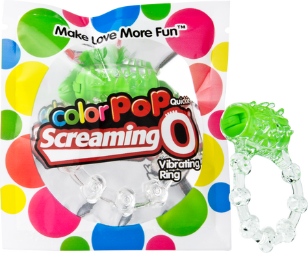 Screaming O ColorPop Quickie – Disposable Stretchable Vibrating Ring Green > Cock Ring > Vibrating