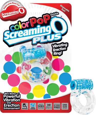 Screaming O Colour Pop Quickie Plus – Vibrating Erection Ring Blue > Cock Ring > Vibrating