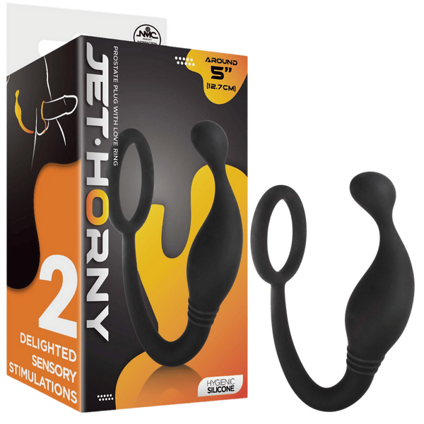 Prostate Plug with Love Ring – Flexible 5 Inch Hygienic Silicone Prostate Plug One Size > Anal Range > Prostate Plugs