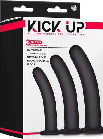 Kick Up Silicone Vaginal Training Kit – Three Sizes Suction Cup Base Training Kit > Sex Toys > Dilators