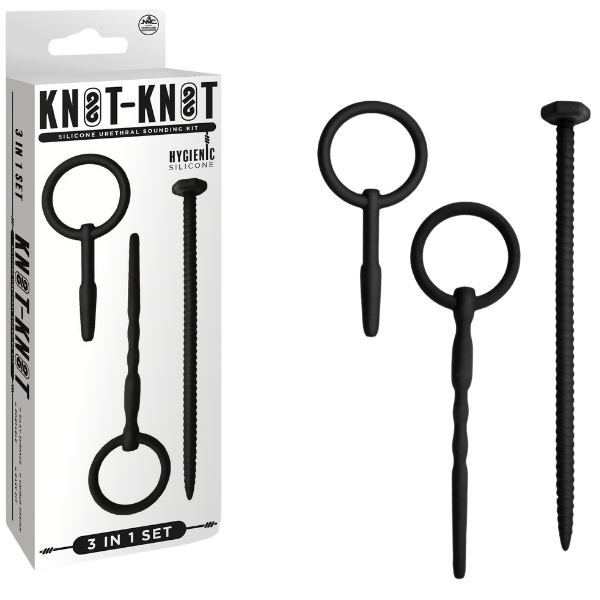 Silicone Urethral Sounding Kit (Black) – Body-Safe 6 to 8 Inch Urethral Sounds One Size > Sex Toys For Men > Sounding Rods