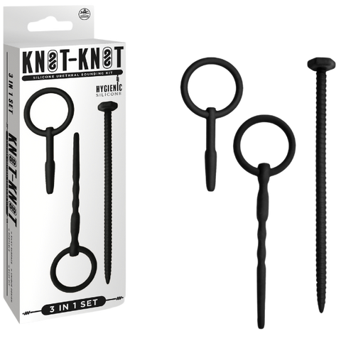 Silicone Urethral Sounding Kit (Black) – Body-Safe 6 to 8 Inch Urethral Sounds One Size > Sex Toys For Men > Sounding Rods