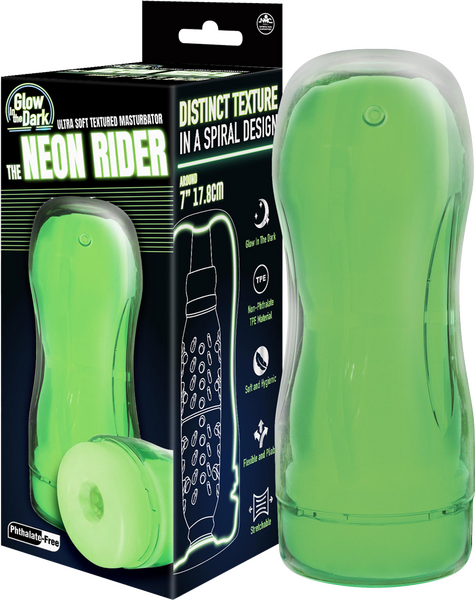 The Neon Rider Masturbator – Glow in the Dark Soft Flexible Masturbator 7 Inch Default Title > Sex Toys For Men > Masturbators Cup