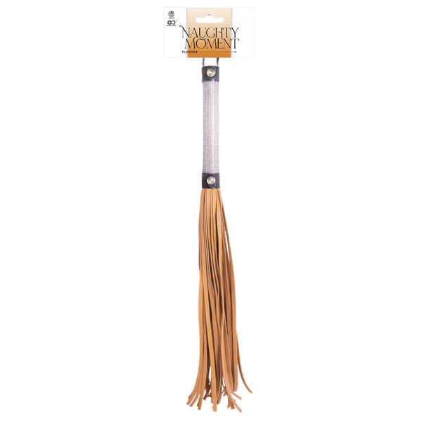 Flogger Diamond Covered Handle 44.5cm – Leather Flogger Brown > Bondage Gear > Whips & Floggers