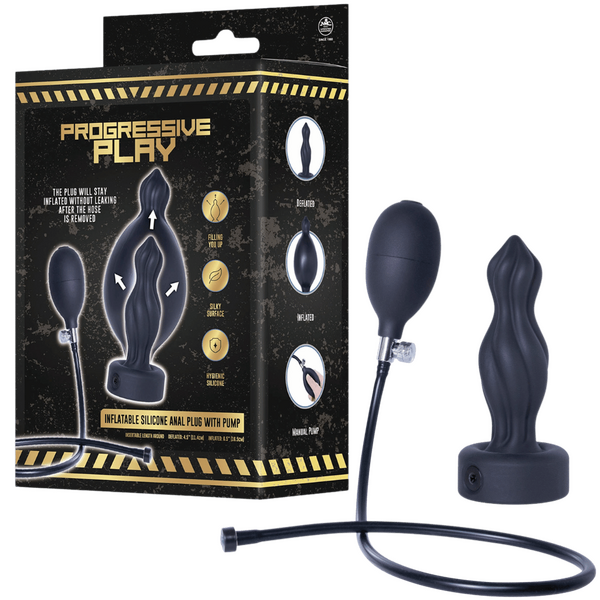 Inflatable Silicone Anal Plug - Removable Magnetic Hose Default Title > Anal Range > Butt Plugs
