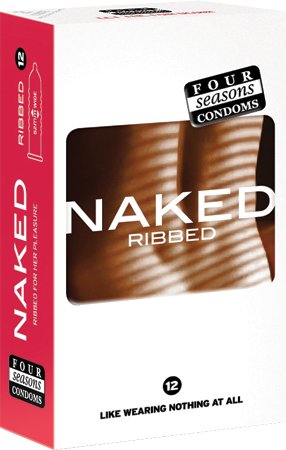 Four Seasons Naked Ribbed Ultra Thin Ribbed and Lubed Condoms 12 Pack > Essentials > Condoms