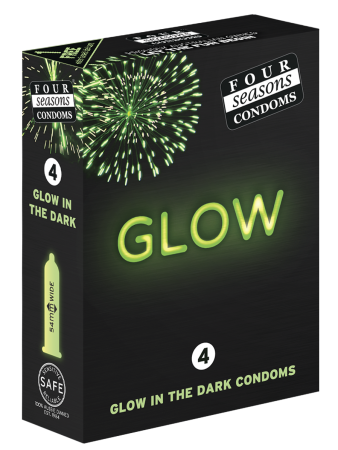 Four Seasons Glow N' Dark (Glow in the Dark) – Lubricated Condom 4 Pack Secondary image