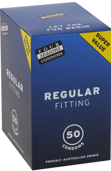 Four Seasons Regular Condoms – 54mm Lubricated Condoms 50 Pack One Size > Essentials > Condoms