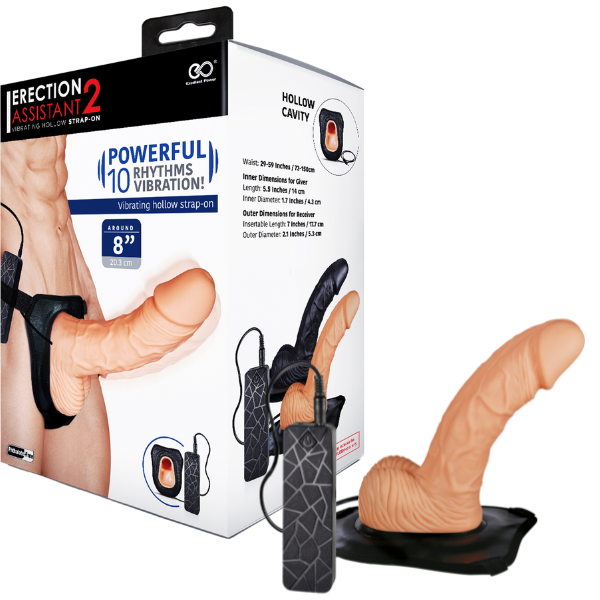 Erection Assistant 2 – 8 Inch Strap-On Flesh > Dildos > Hollow Strap Ons