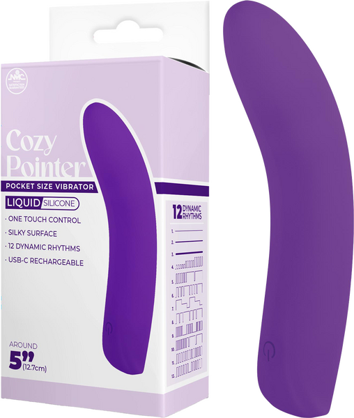 Cozy Pointer – Silicone One-Touch Rechargeable 5 Inch Vibrator Secondary image