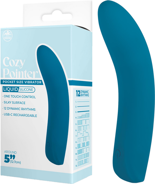 Cozy Pointer – Silicone One-Touch Rechargeable 5 Inch Vibrator Blue > Vibrators > Finger Vibrators