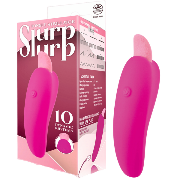 Slurp Slurp Tongue Stimulator – Magnetic Rechargeable 10 Rhythm Vibrator Pink > Sex Toys For Ladies > Clitoral Vibrators and Stimulators