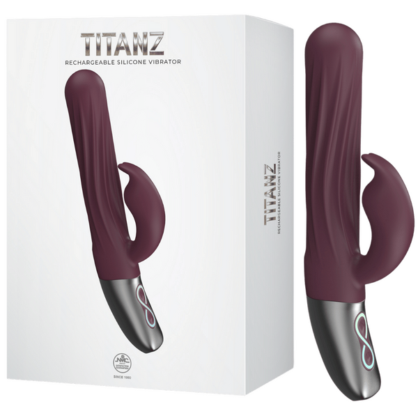 Thrusting Rabbit Rechargeable Silicone Vibrator – 13cm Insertable Length Rabbit Vibrator Rubine Red > Vibrators > Ladies > Rabbit