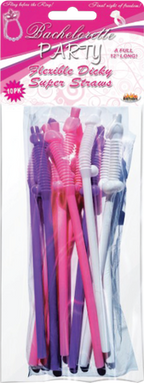 Dicky Straws 12 Inch Super Flex Tip Straws – Pack of 10 Drinking Straws Multi > Novelties > Bachelor & Bachelorette Items