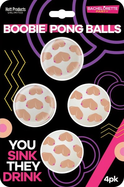 Boobie Beer Pong Balls – Novelty Party Game Accessory Set of Four Balls One Size > Novelties > Bachelor & Bachelorette Items
