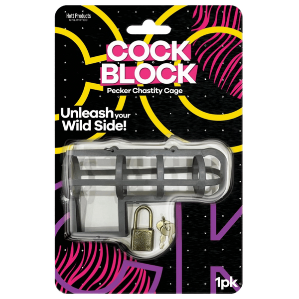 Cock Block – Adjustable Lockable Male Chastity Device with Master Lock and Key One Size > Novelties > Gag Gifts