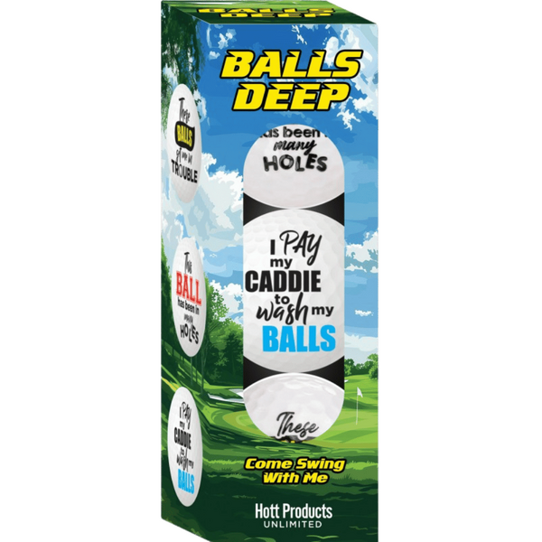 Balls Deep Novelty Golf Balls – Set of 3 Humorous Golf Ball Set White > Novelties > Gag Gifts