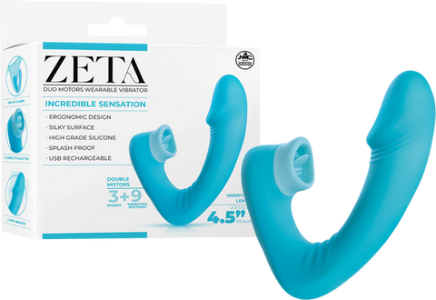 Dual Motor Wearable Vibrator – Splashproof 4.5 Inch USB Rechargeable Vibrator Blue > Vibrators >