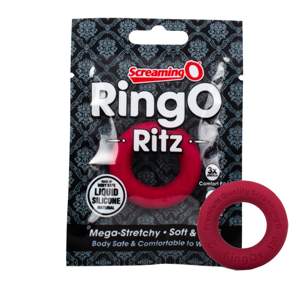 Screaming O RingO Ritz – Liquid Silicone Cock Ring Red > Cock Ring > Single