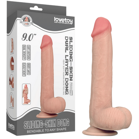 Sliding Skin Dual Layer Dong – Realistic 23 cm Flexible Dong Flesh > Dildos > Realistic Dildos