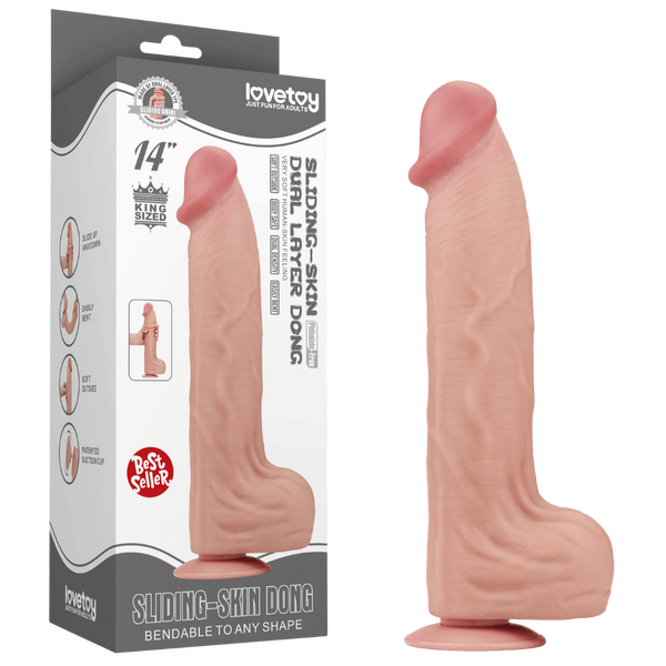 Realistic Dual Layer – Sliding Skin Flexible 14 Inch Dildo Secondary image