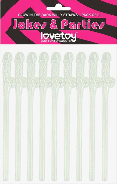 Willy Straws Glow in the Dark 9 Pack – Glow in the Dark Straws Glow in the Dark > Novelties > Party Supplies